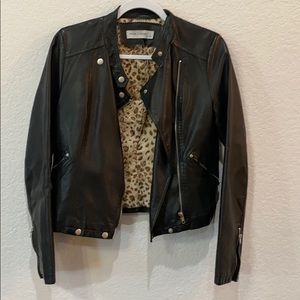 Faux Leather Moto Jacket